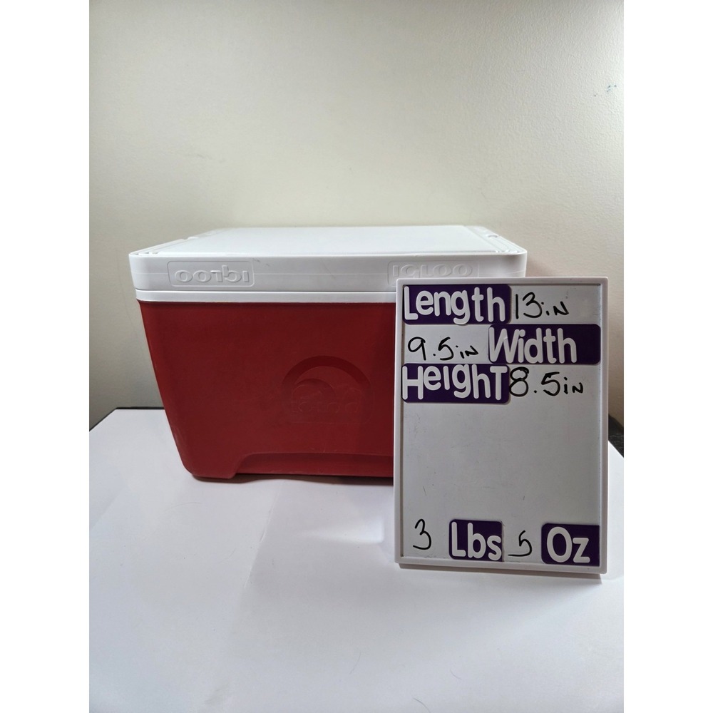 Igloo Cooler Lunchbox Island Breeze Red & White W/Handle Made In USA - Picture 2 of 8